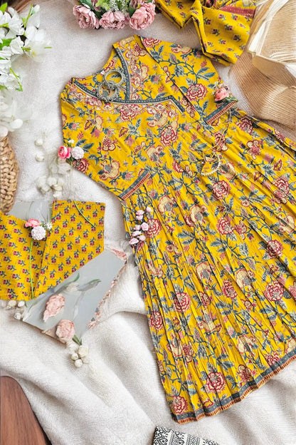 Mustard Angrakha Meher Suit Set