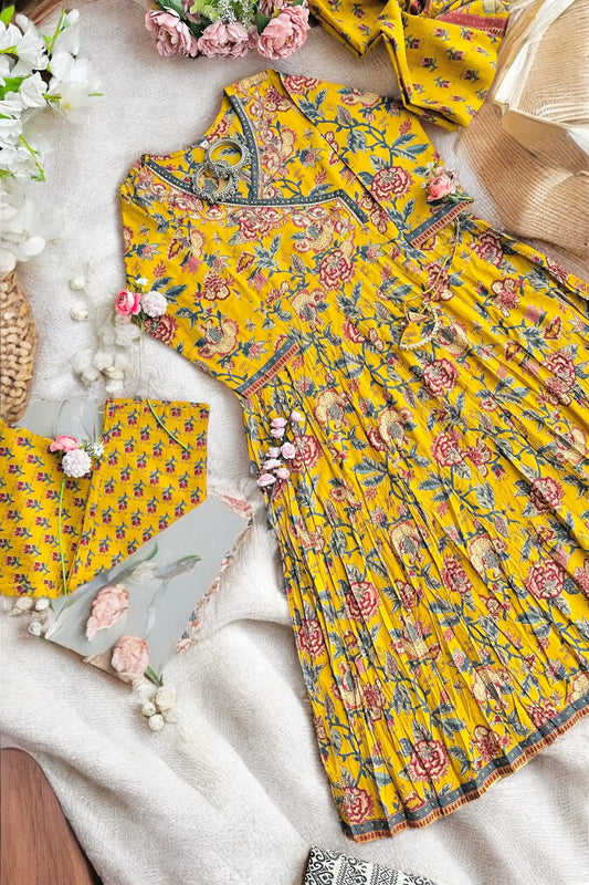 Mustard Angrakha Meher Suit Set