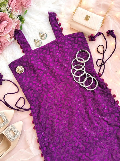 Fuchsia Blush Gulnaz Embroidered Kurta