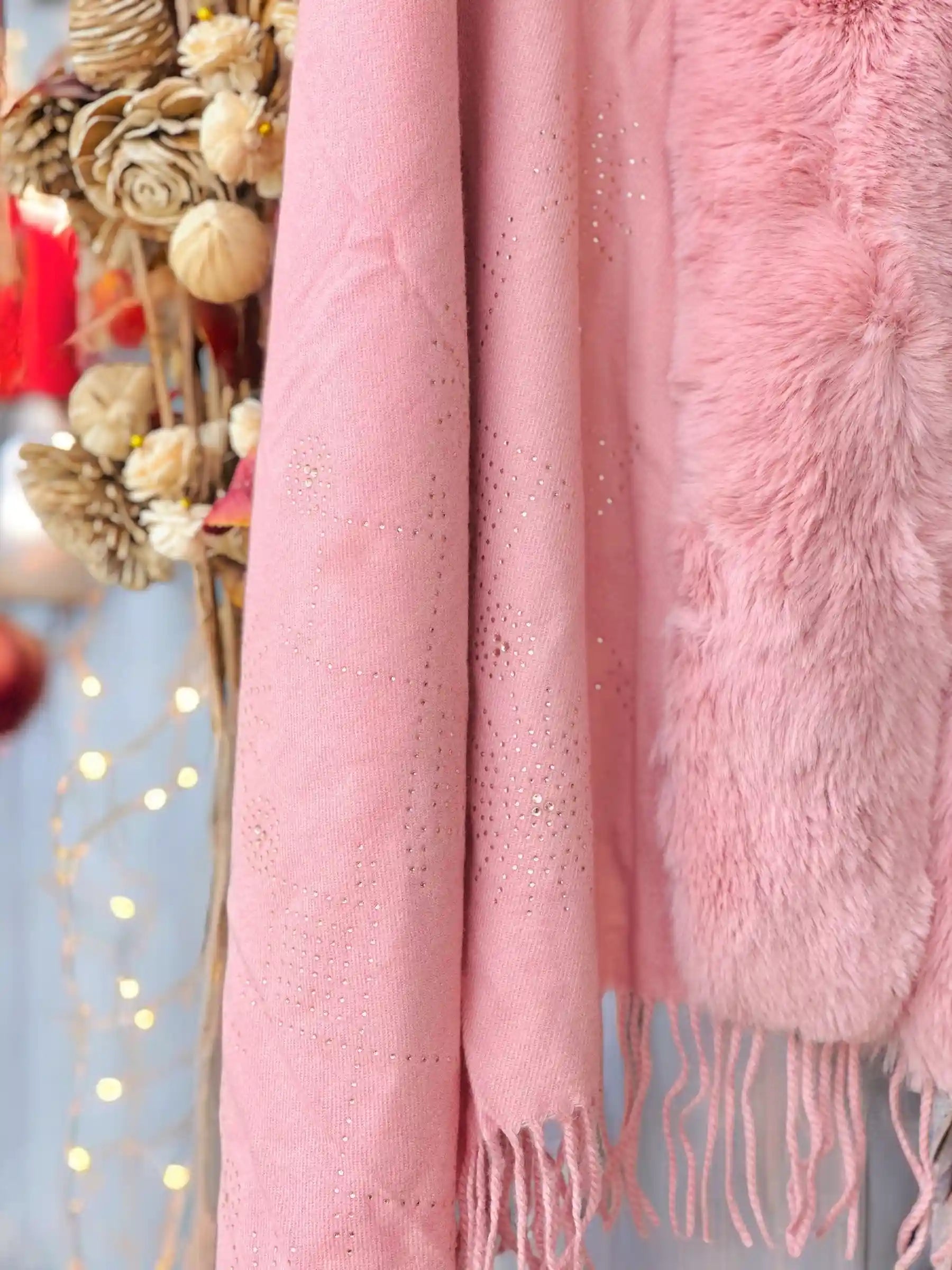 Blush Peach Fur Winter Cape