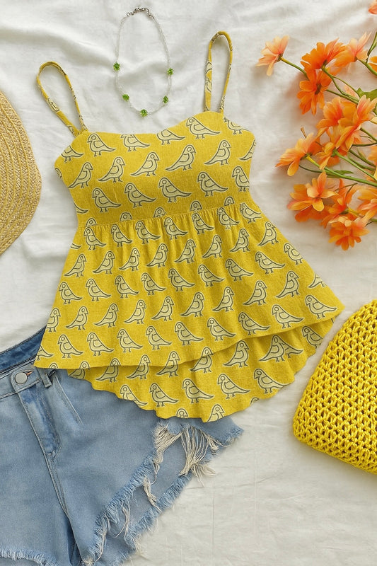 Sunny Sparrow Jaipuri Peplum Top