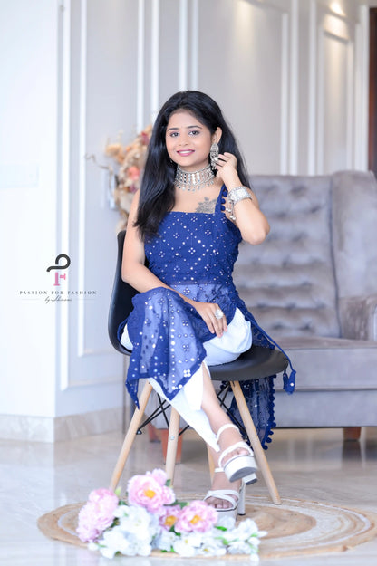 Shimmer Blue Embroidered Gulnaz Kurta