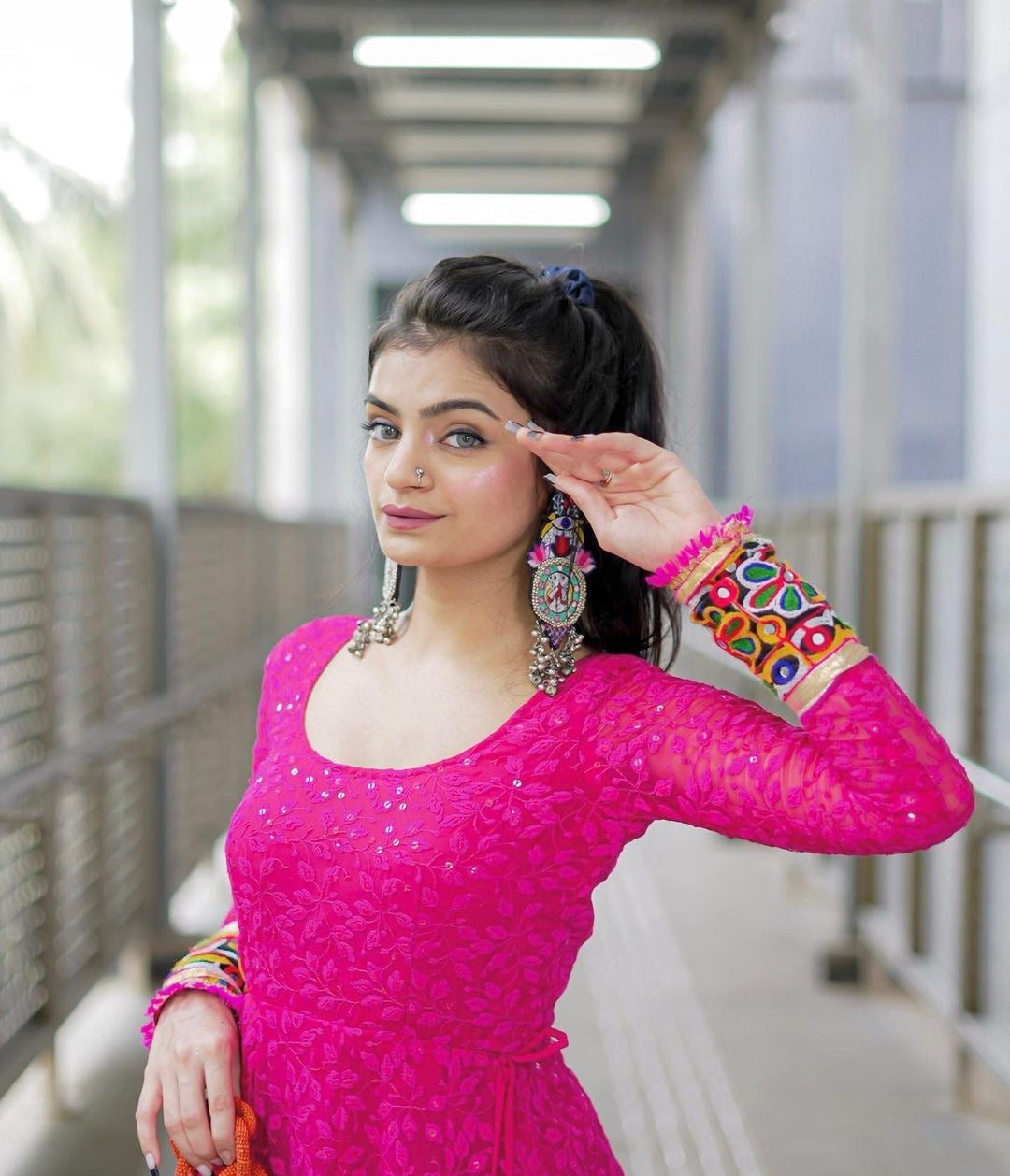 Rajvee's Hot Pink Gulnaz Anarkali