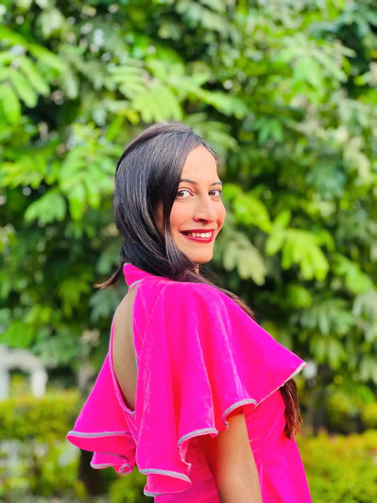 Neon Pink Twirl Dress - Passion for Fashion by Shivani