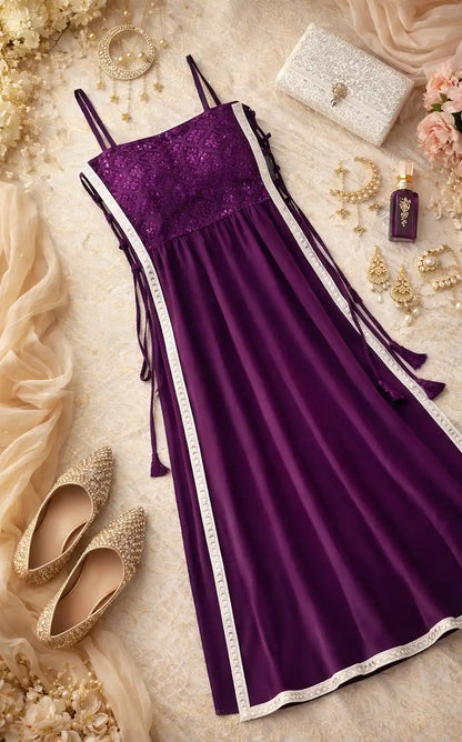 Rosy Wine Gulnaz Embroidered Kurta