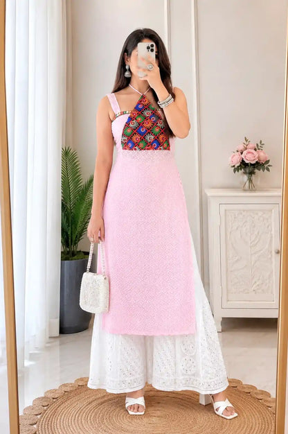 Blossom Pink Embroidered Gulnaz Kurta