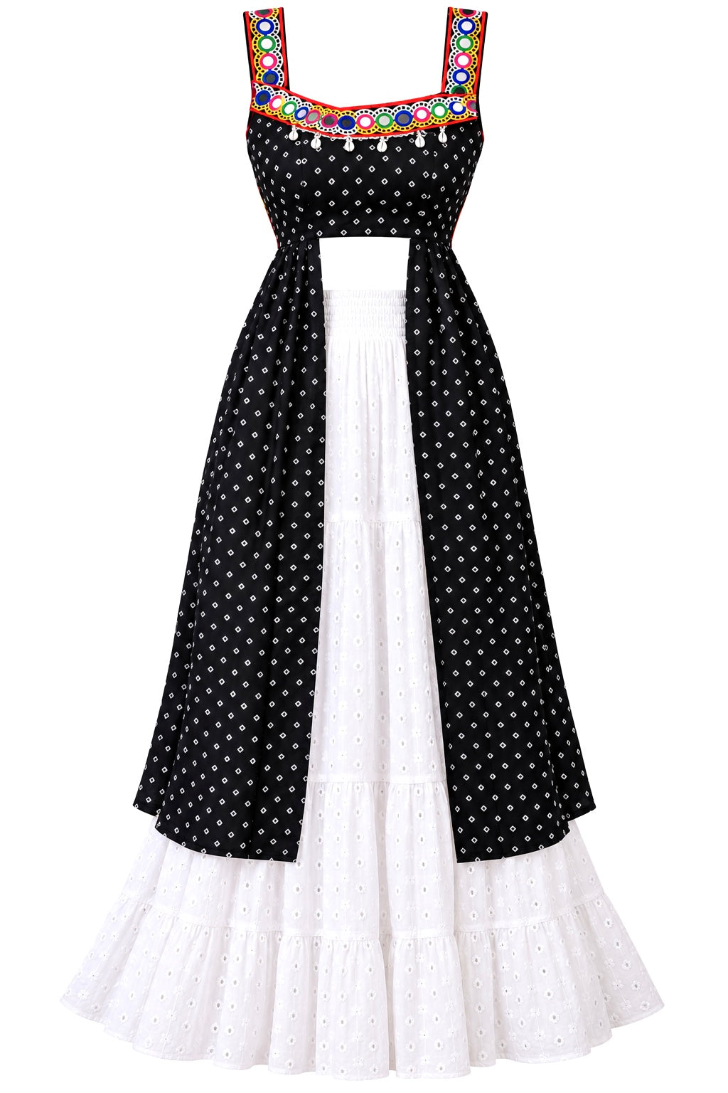 Black Bandhej Gamti Gulnaz Kurta