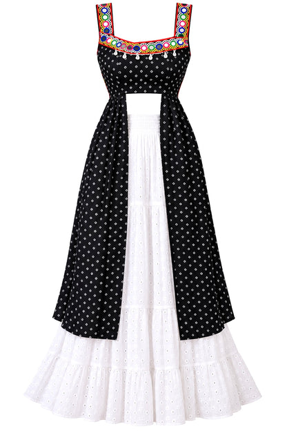 Black Bandhej Gamti Gulnaz Kurta