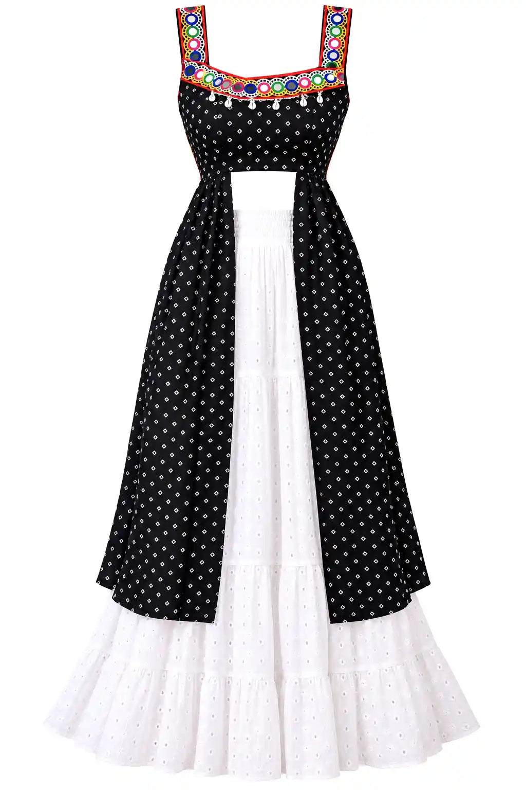 Black Bandhej Gamti Gulnaz Kurta