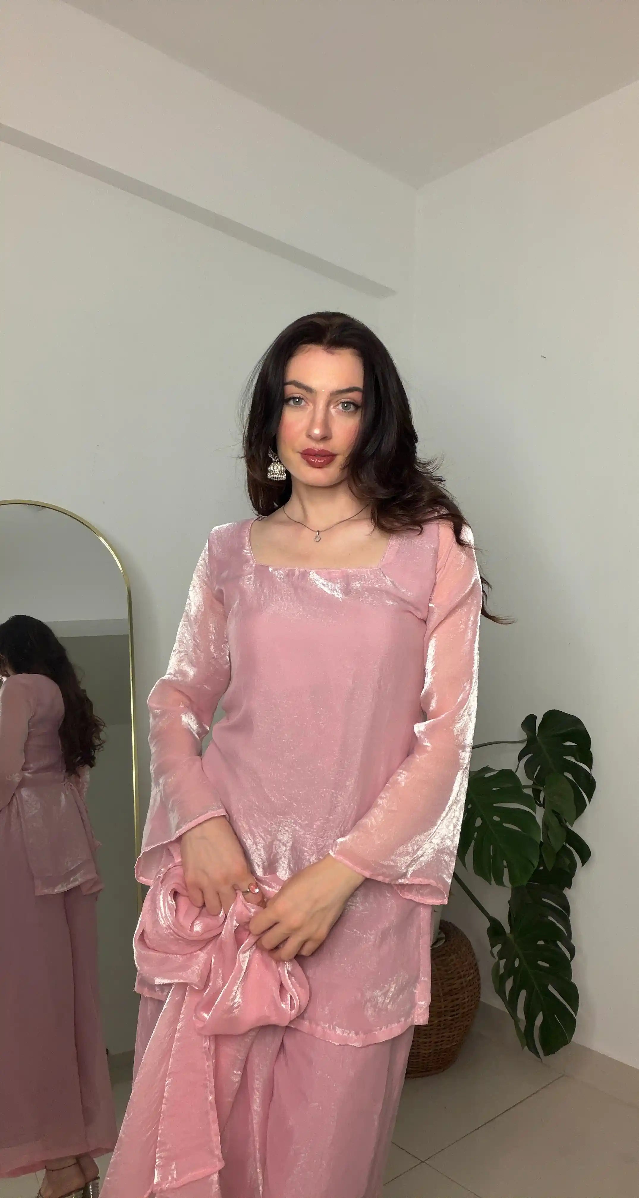 Blush Pink Back Tie Gulnaz Set