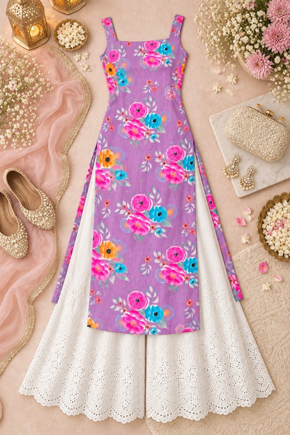 Gulnaz Lilac Blossom Printed Kurta