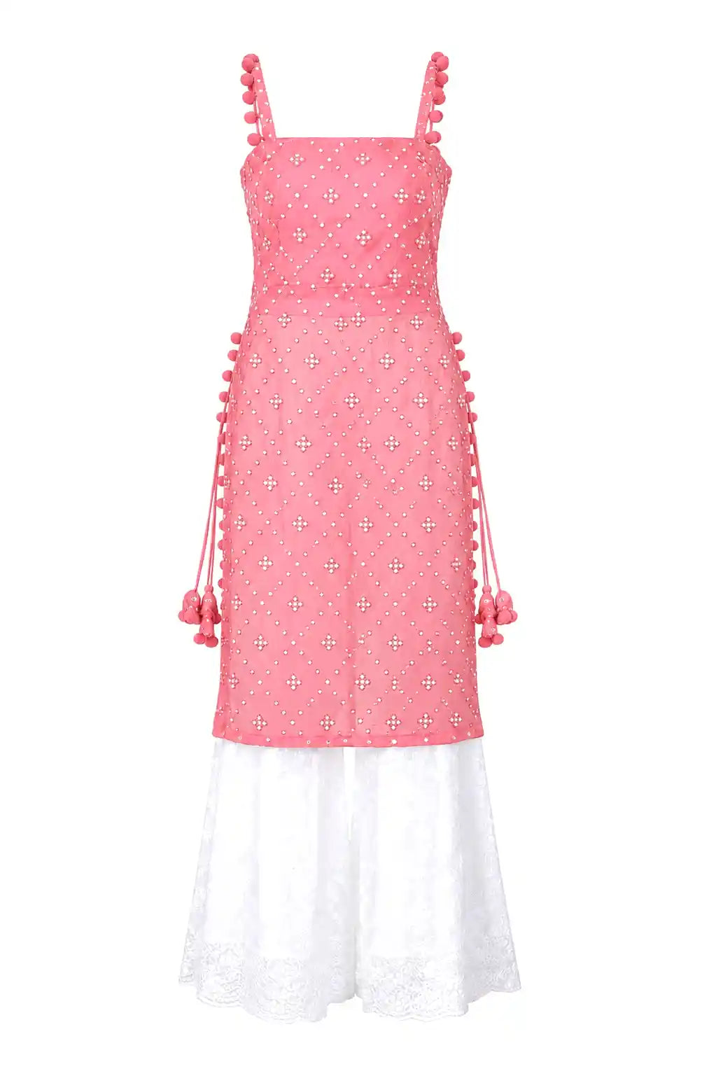 Shimmer Peach Embroidered Gulnaz Kurta