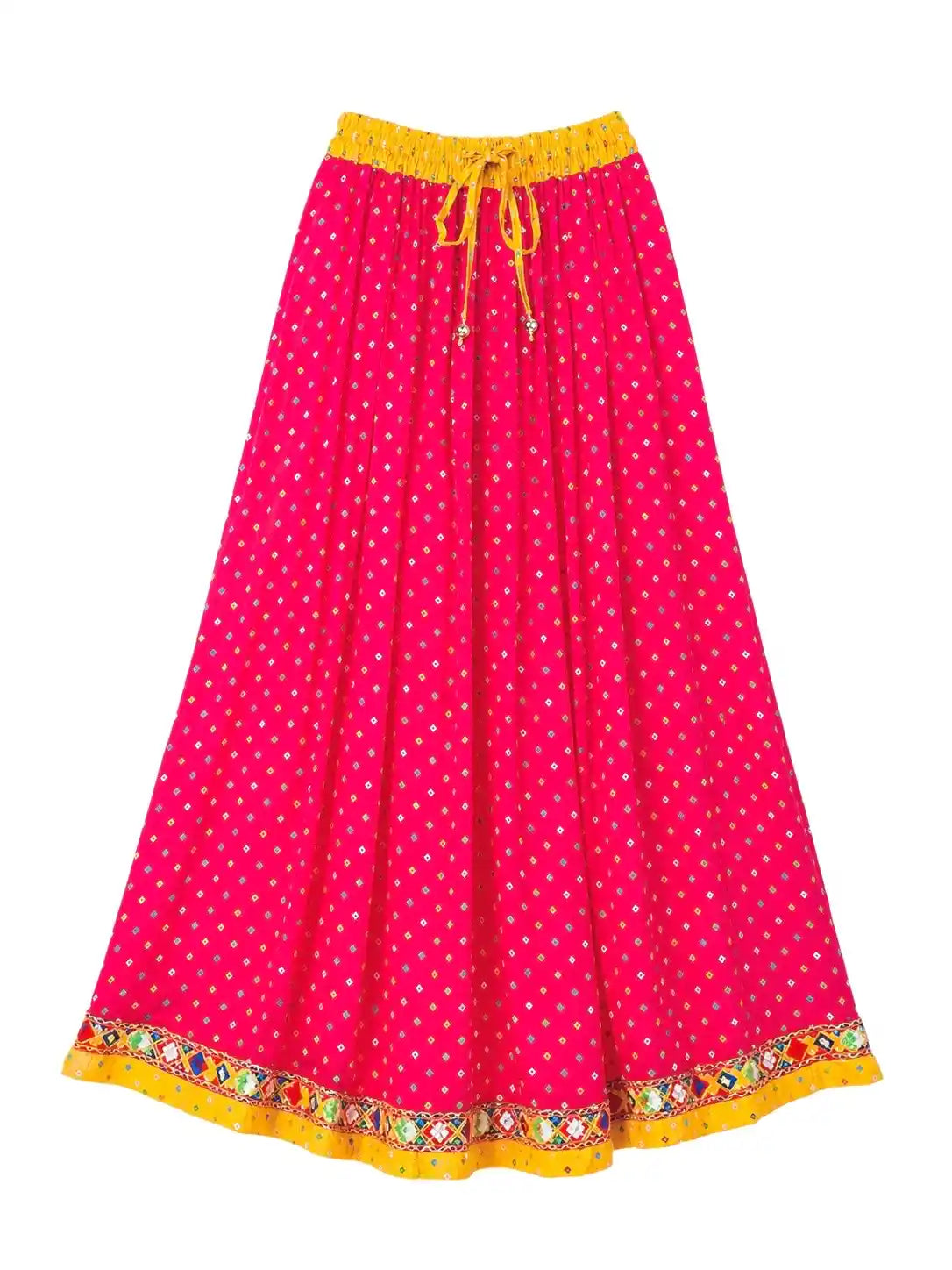 Jaipuri Pink Bandhej Twirl Skirt