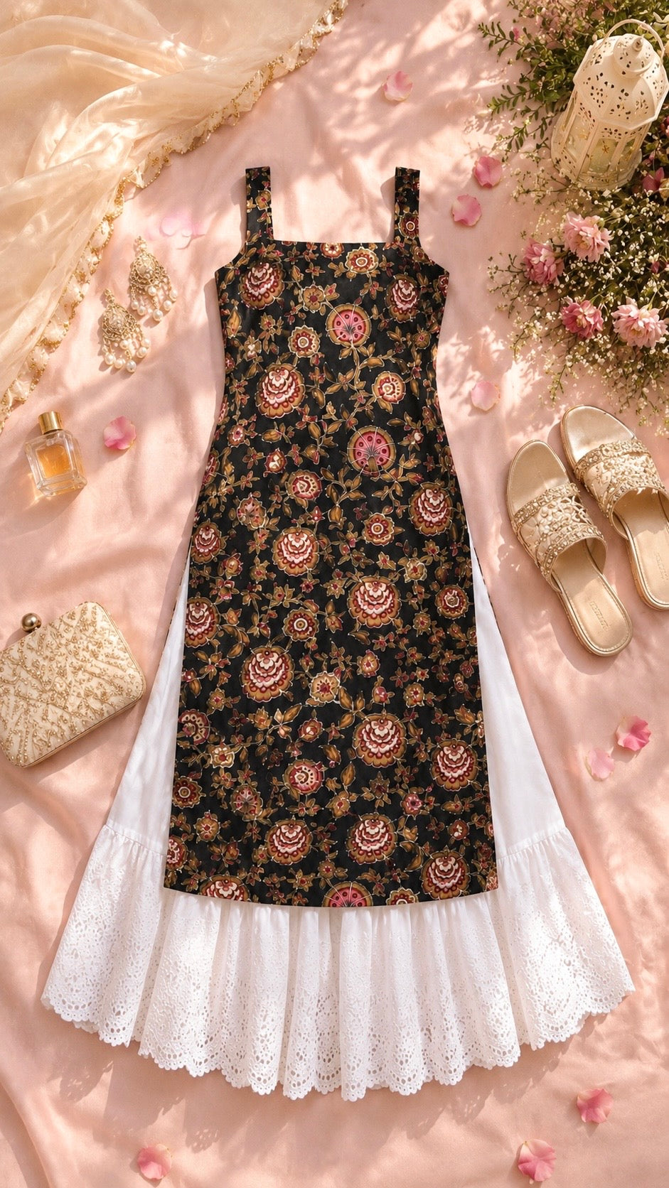 Gulnaz Black Ajrakh Jaipuri Kurta