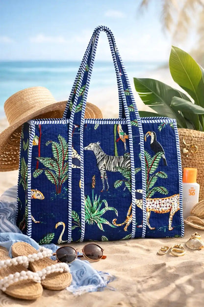 Blue Artisan Block Printed Tote Bag