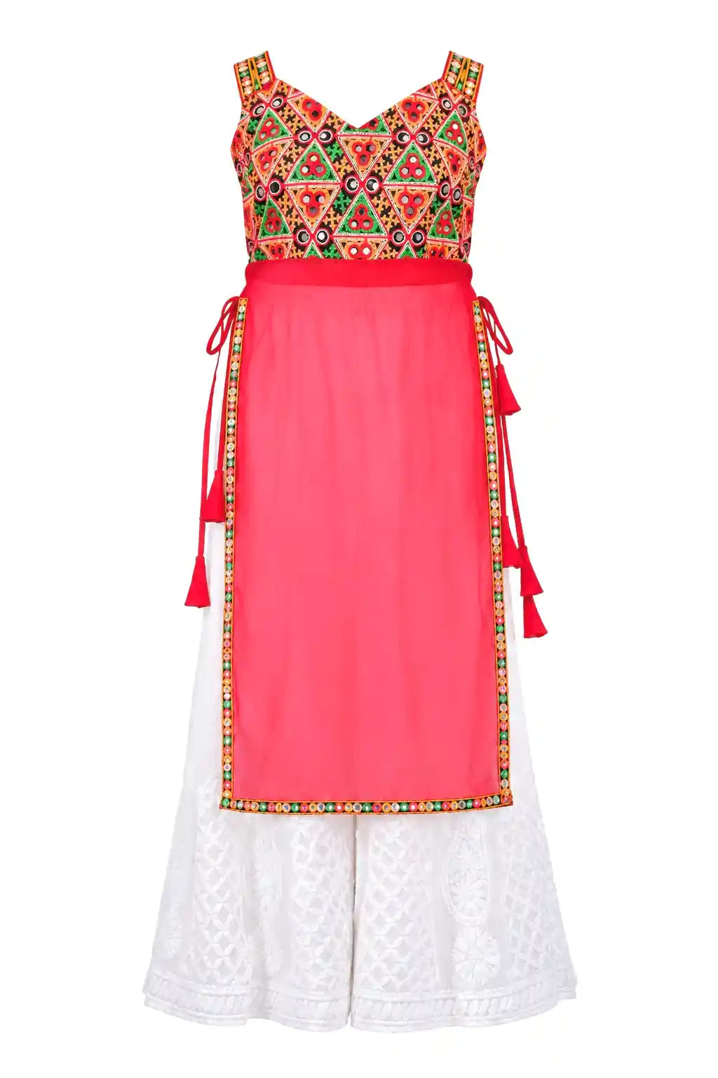 Gamti Red Gulnaz Embroidered Kurta