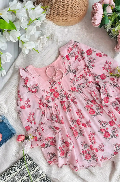 Pretty Pink Frill Peplum Top