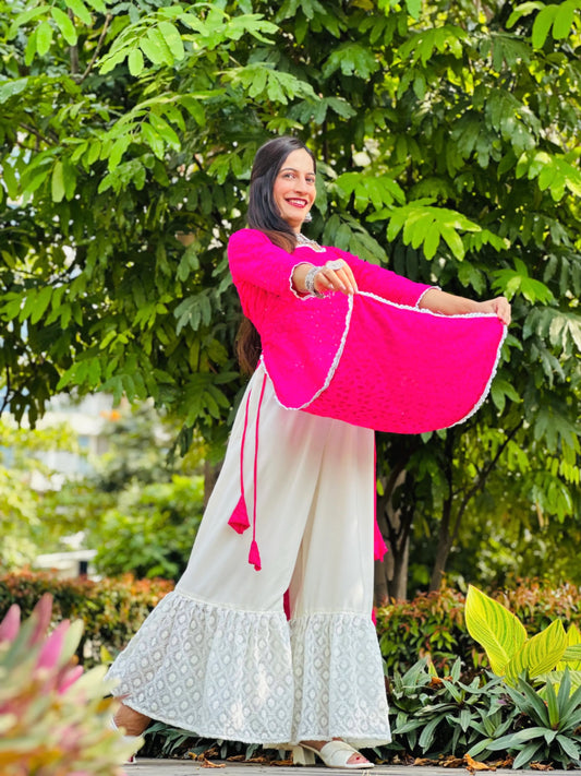 Luxe Pink Embroidered Gulnaz Kurta