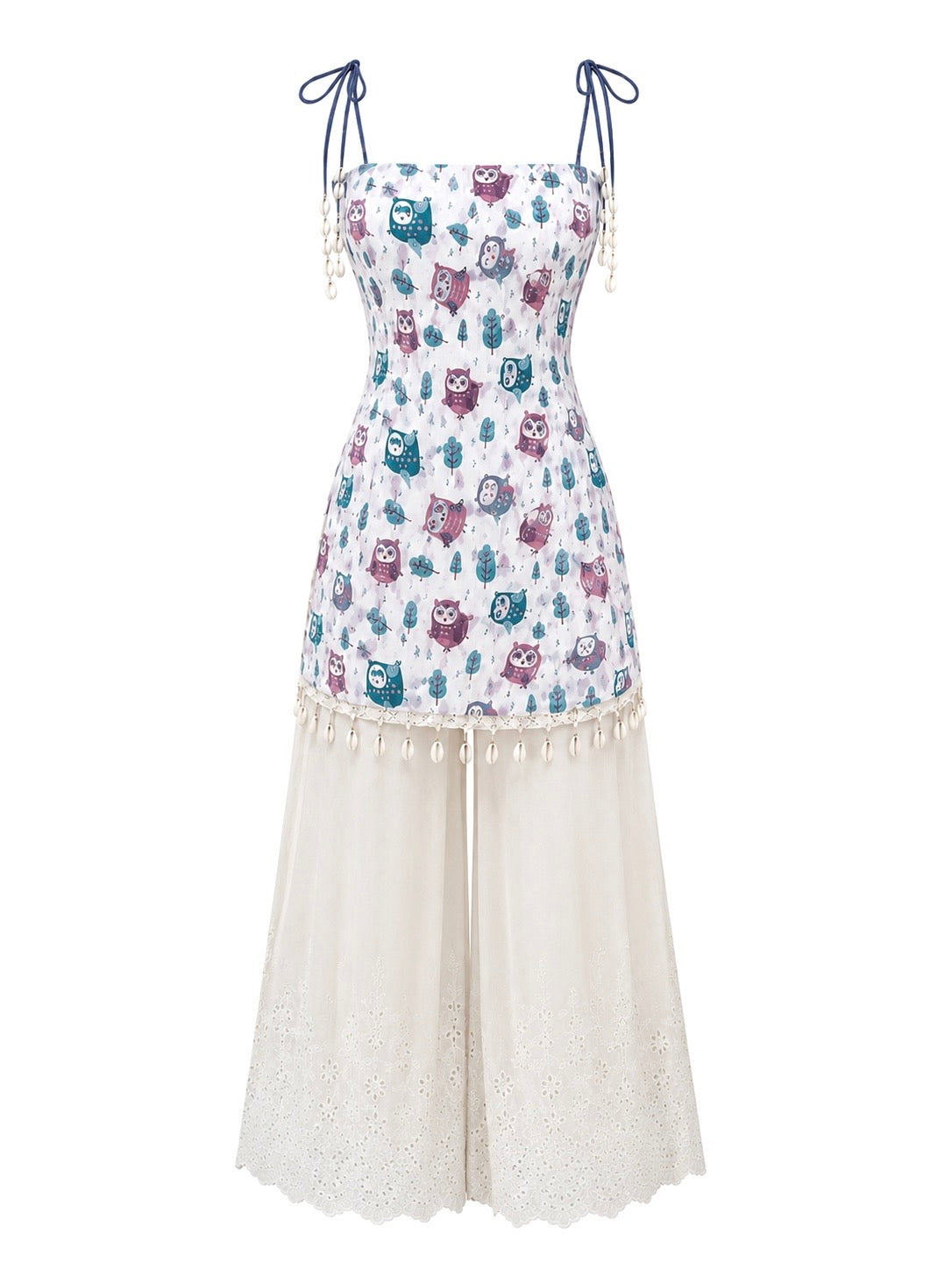 Designer Owl Print Short Kurti