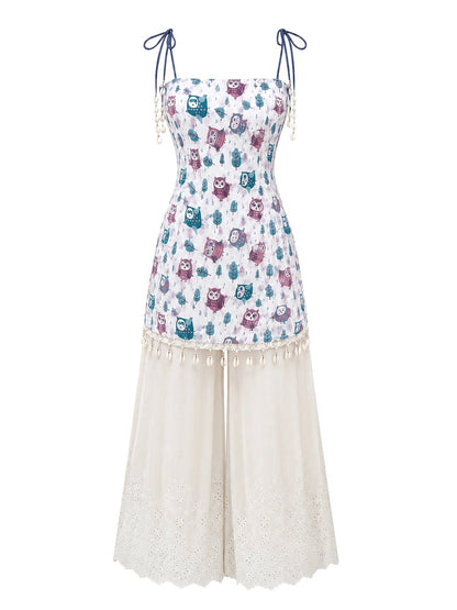 Designer Owl Print Short Kurti