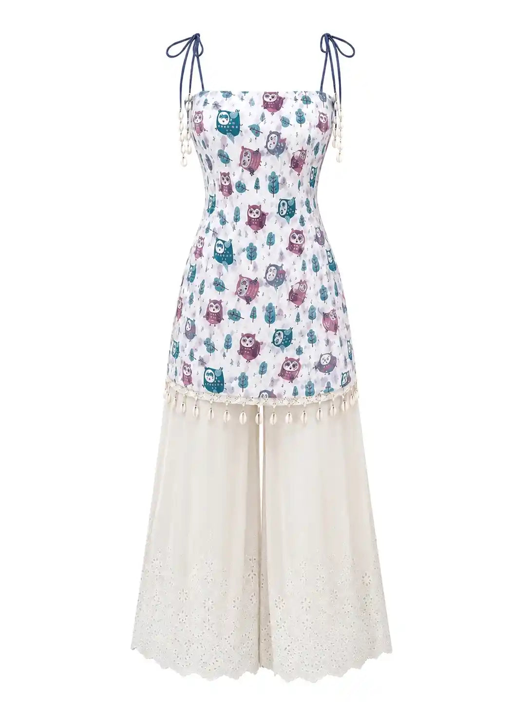 Designer Owl Print Short Kurti