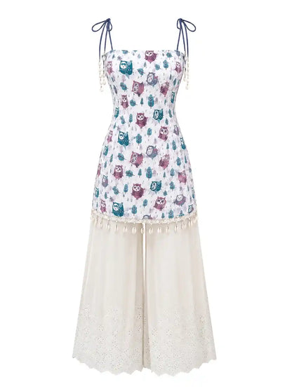Designer Owl Print Short Kurti