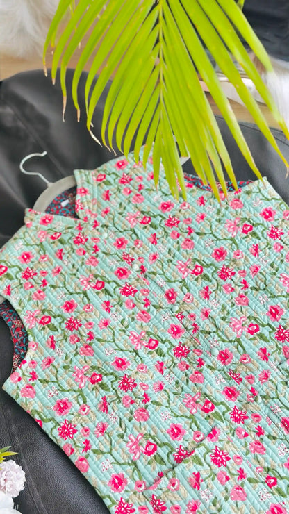 Green Floral Jaipuri Jacket
