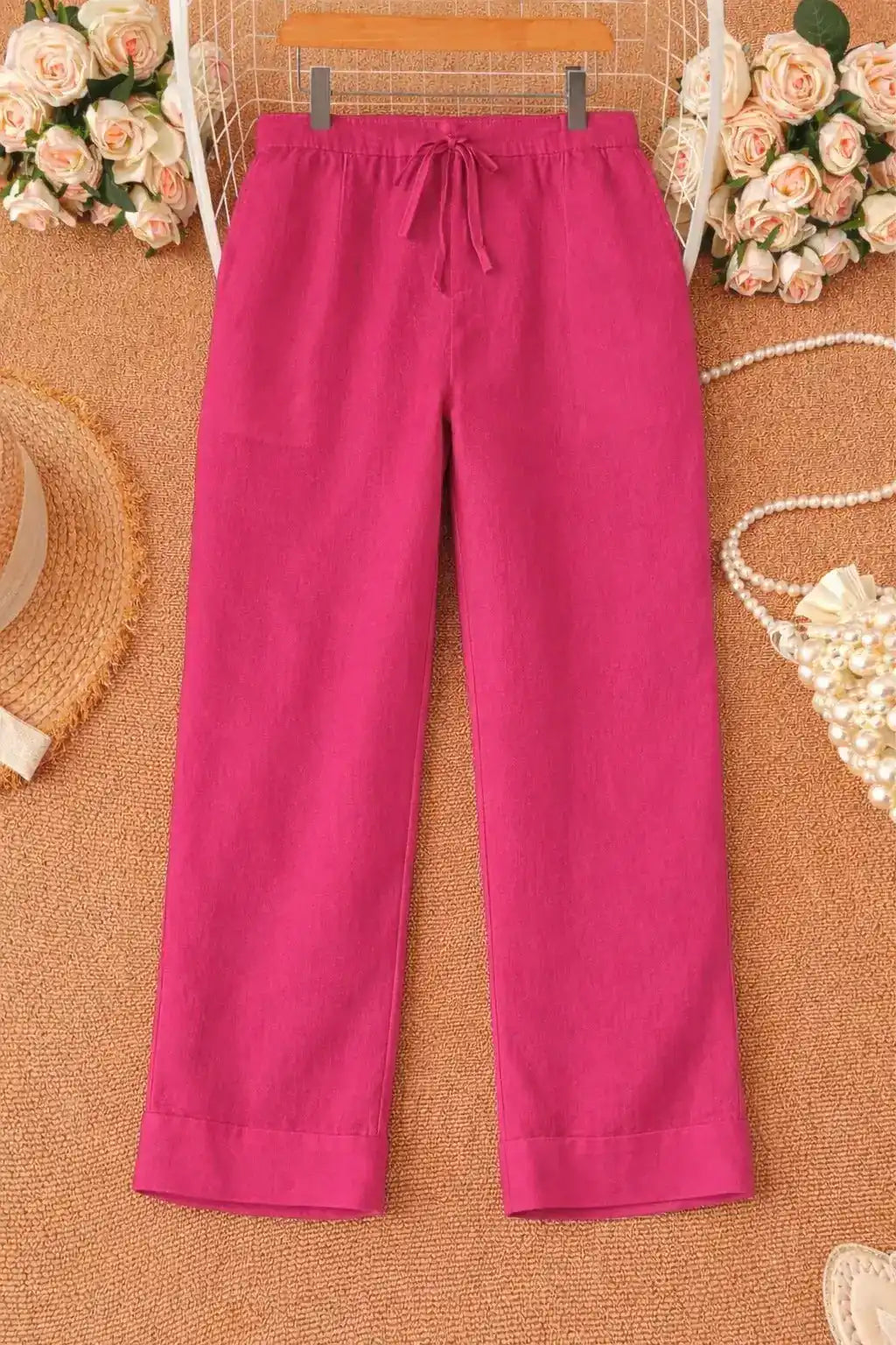 The Classy Pink Linen Cotton Must Pick Pants - Passion for Fashion by Shivani