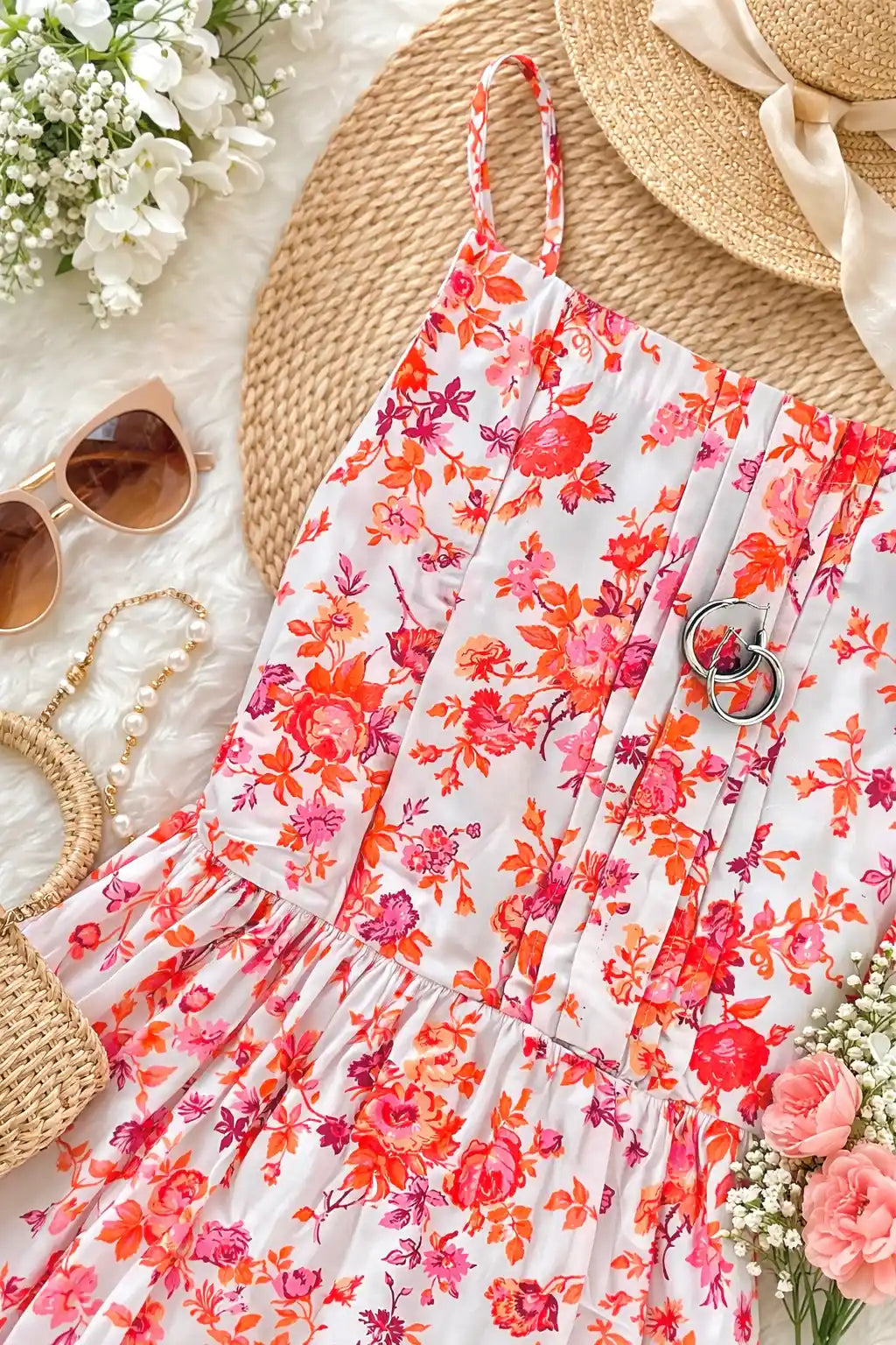 Soft Cotton Floral Peplum Top