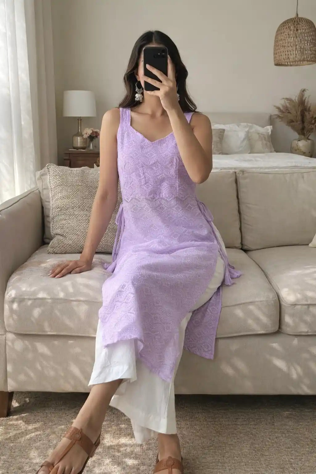 Swati's Blush Lilac Gulnaz Kurta