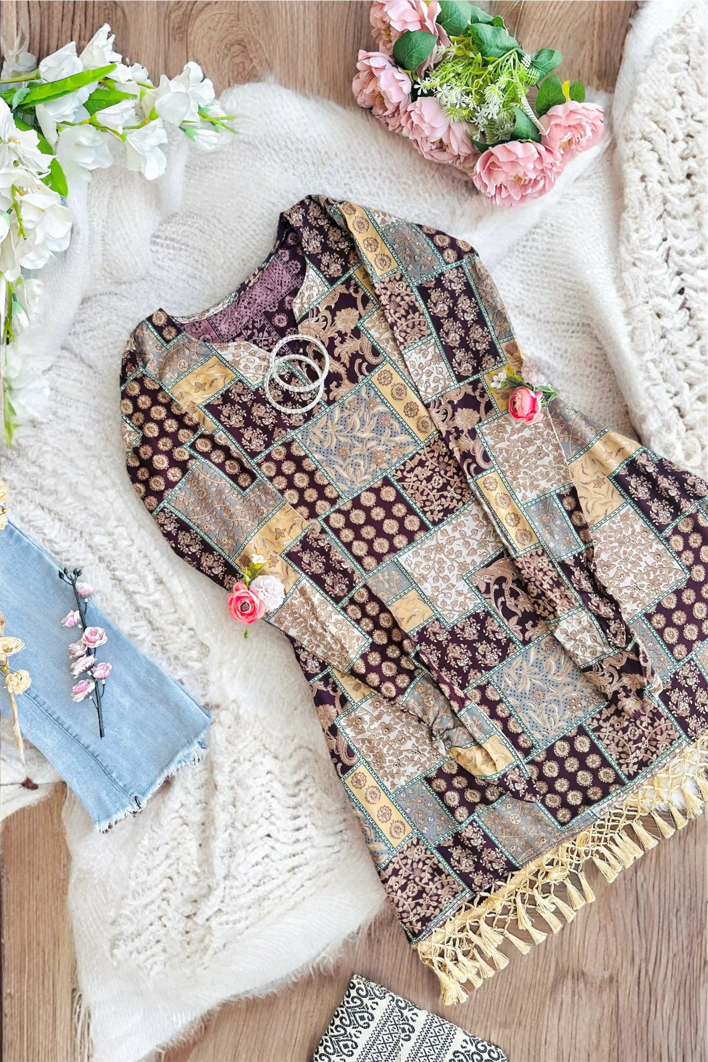 Vintage Mosaic Charm Kurta