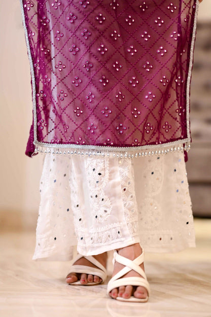 Shiraz Wine Gulnaz Embroidered Kurta
