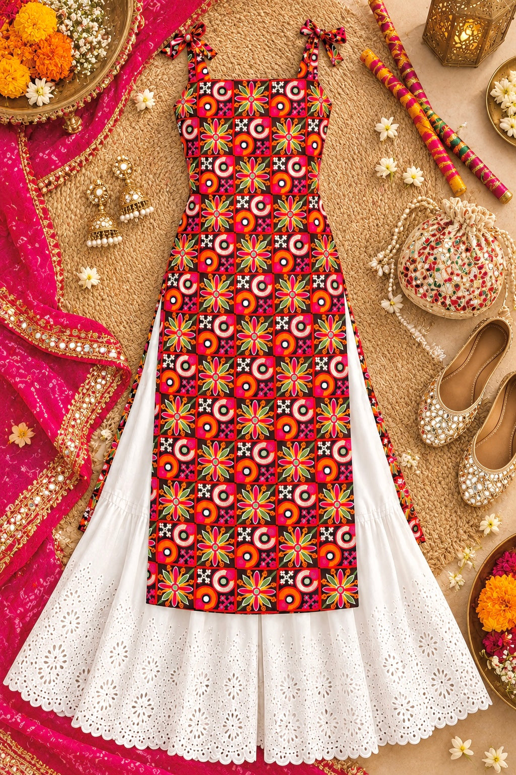 Multicolor Gamti Embroidered Gulnaz Kurta