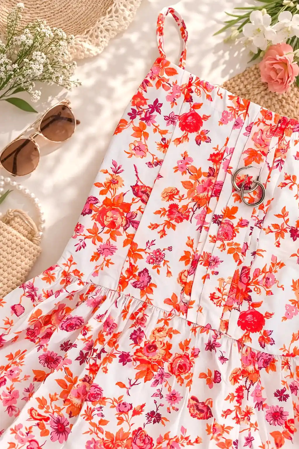 Soft Cotton Floral Peplum Top