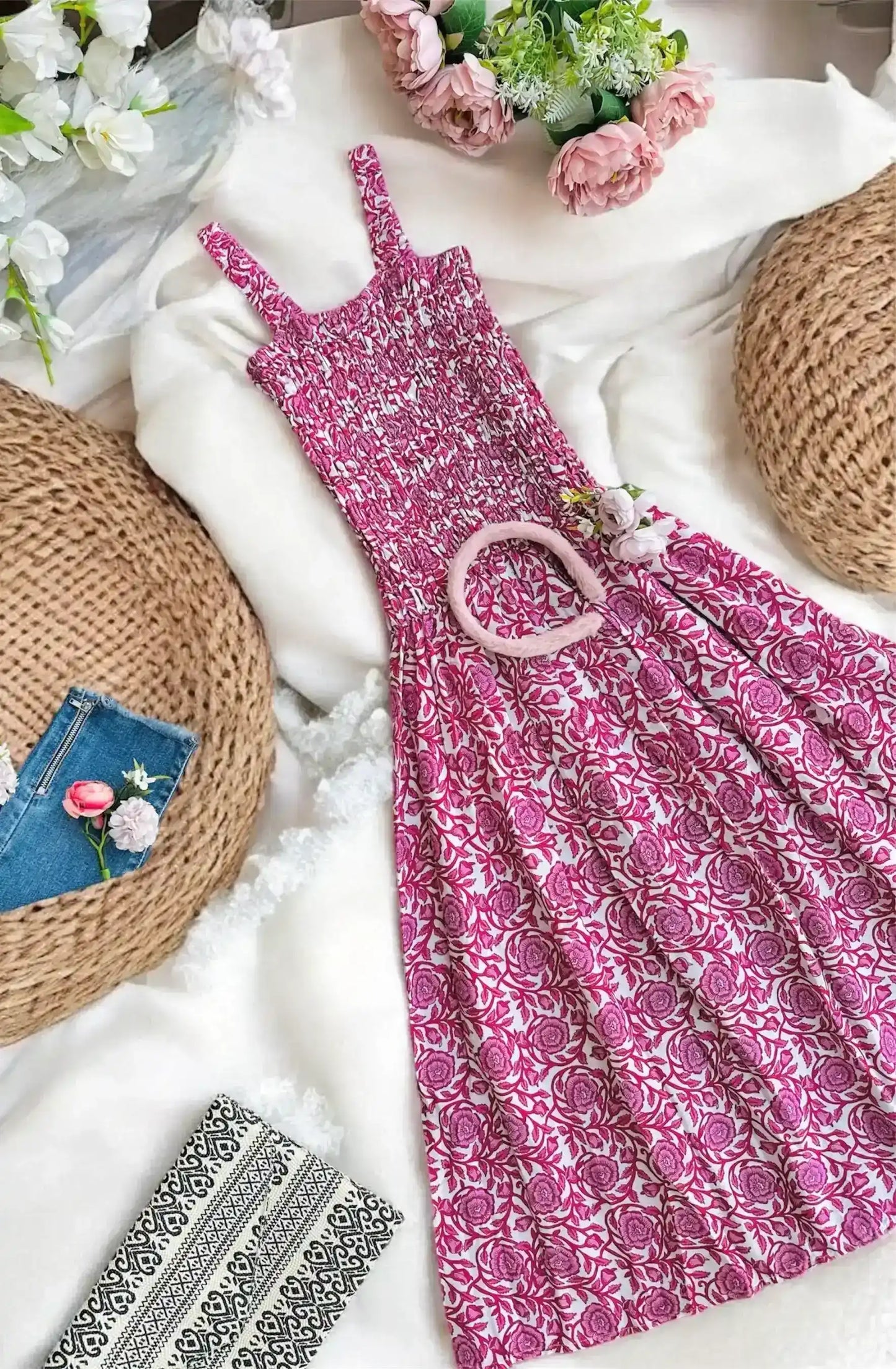 Jaipuri Pink Smoky Twirl Dress