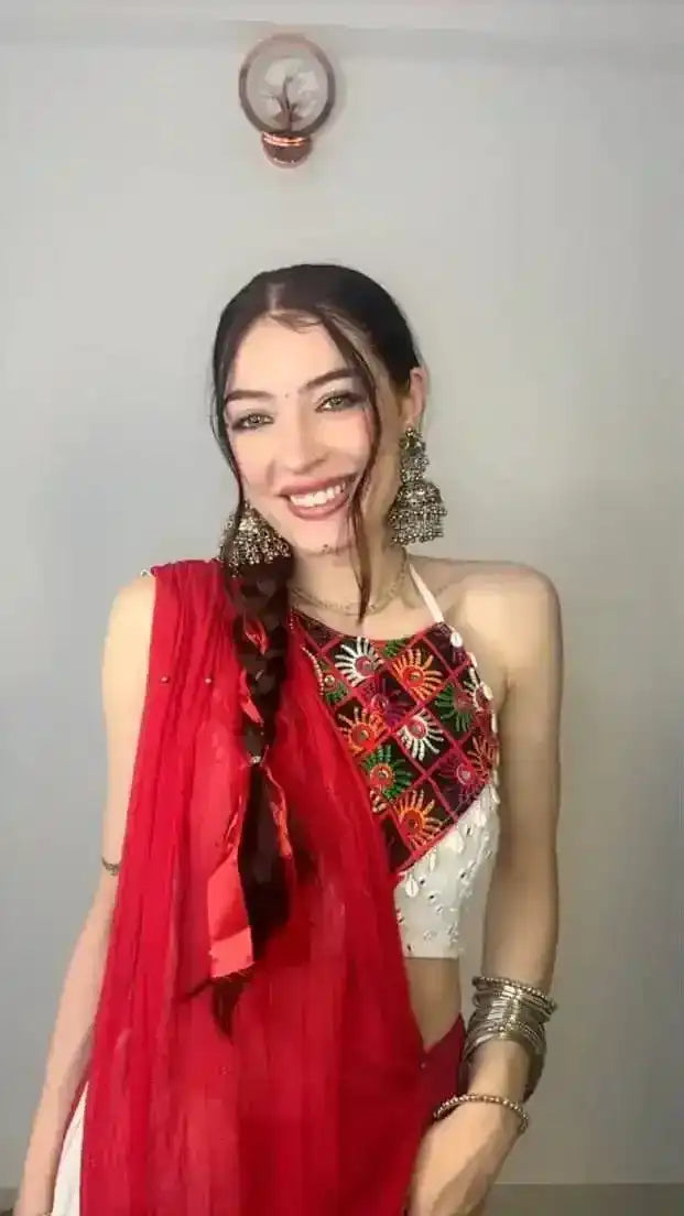 Kutch Mirror Work Halter Blouse - Passion for Fashion by Shivani