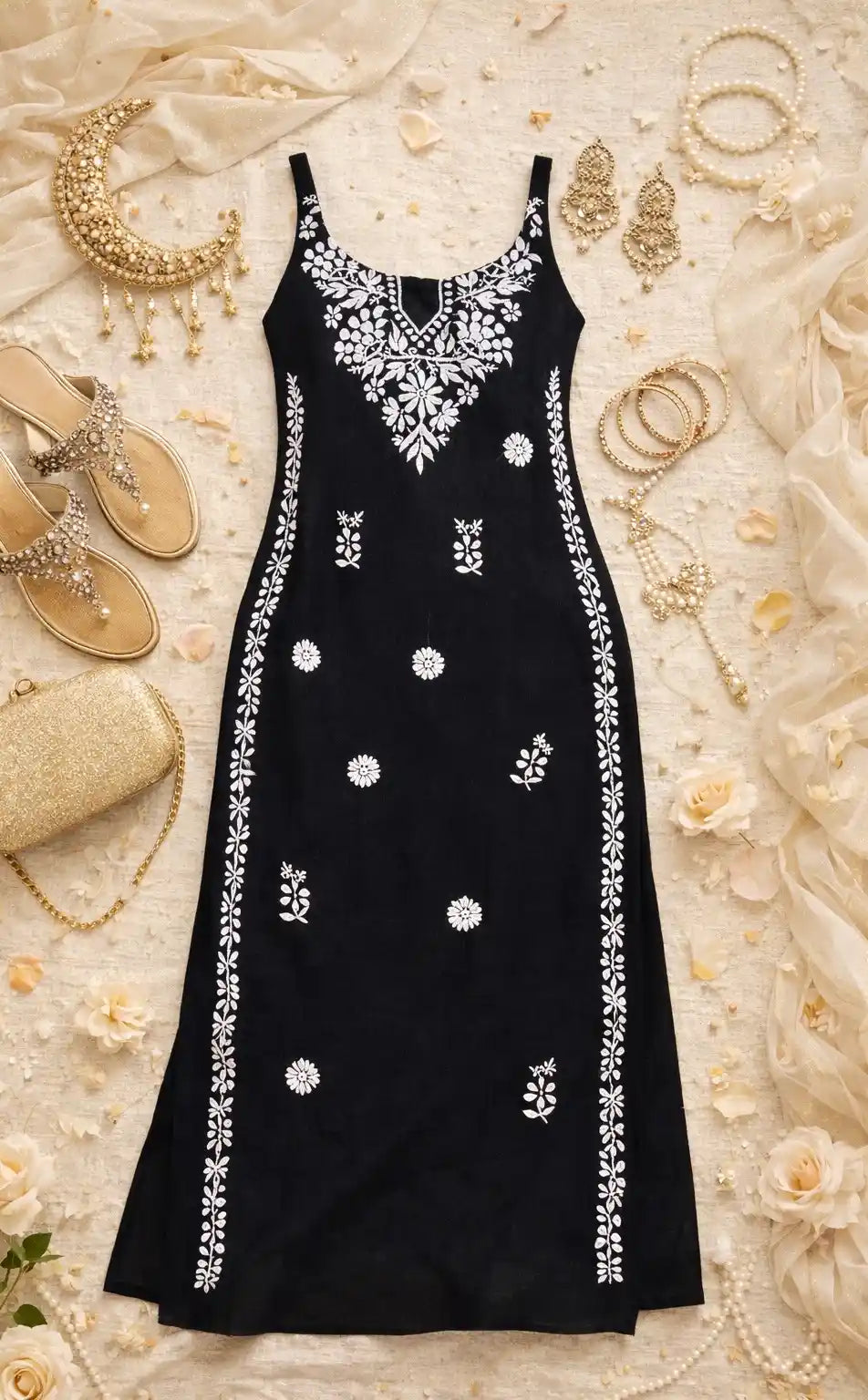 Mahima's Black Aliya Noor Slit Kurta