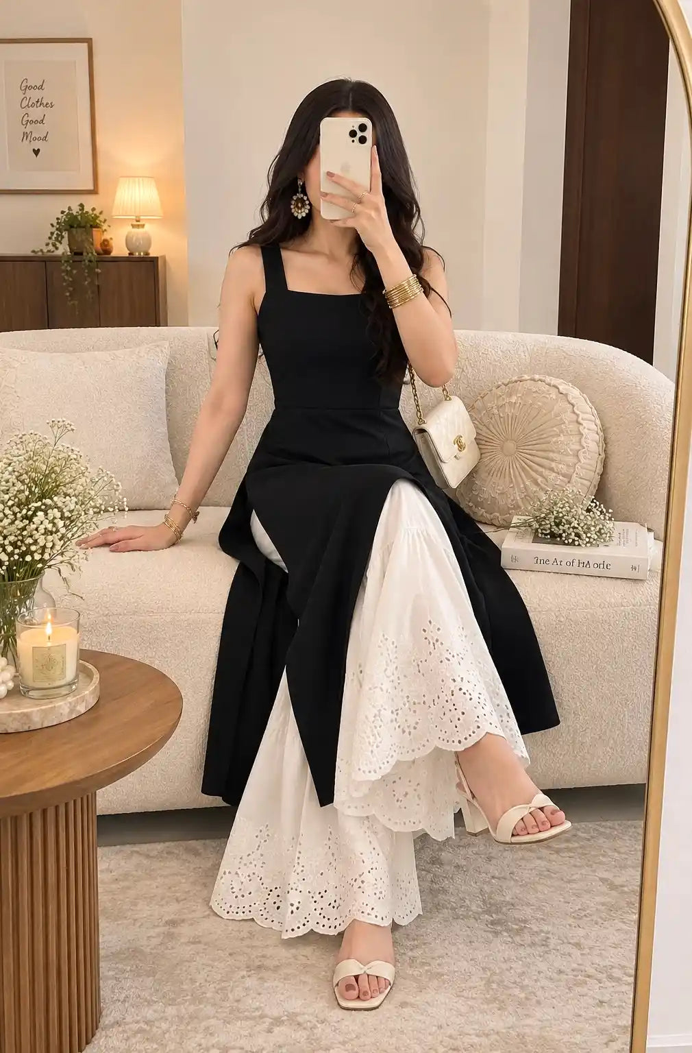 Royal Black Chic Gulnaz Kurta