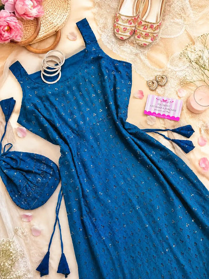 Asure Blue Sequence Gulnaz Kurta