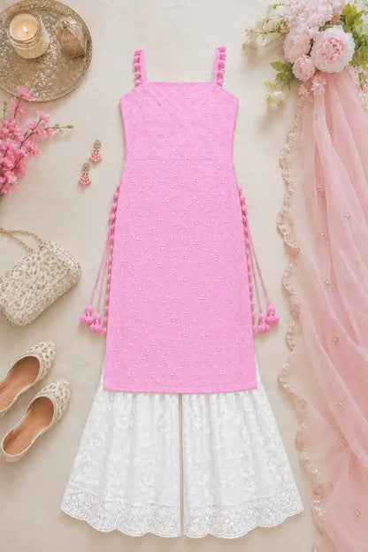 Blushy Pink Embroidered Gulnaz Kurta