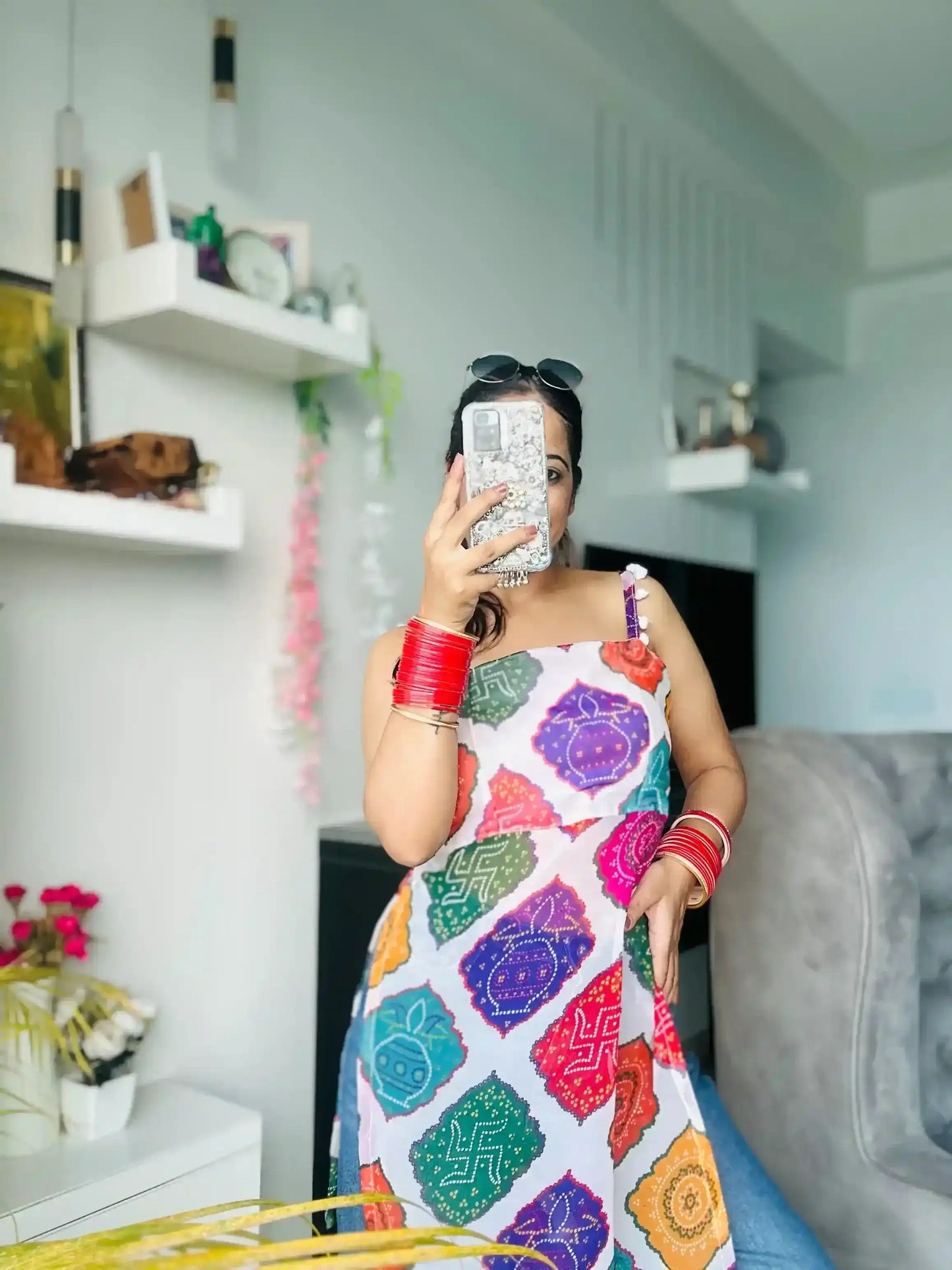 Vibrant Bandhani Back Tie Top