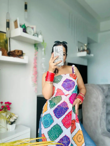 Vibrant Bandhani Back Tie Top