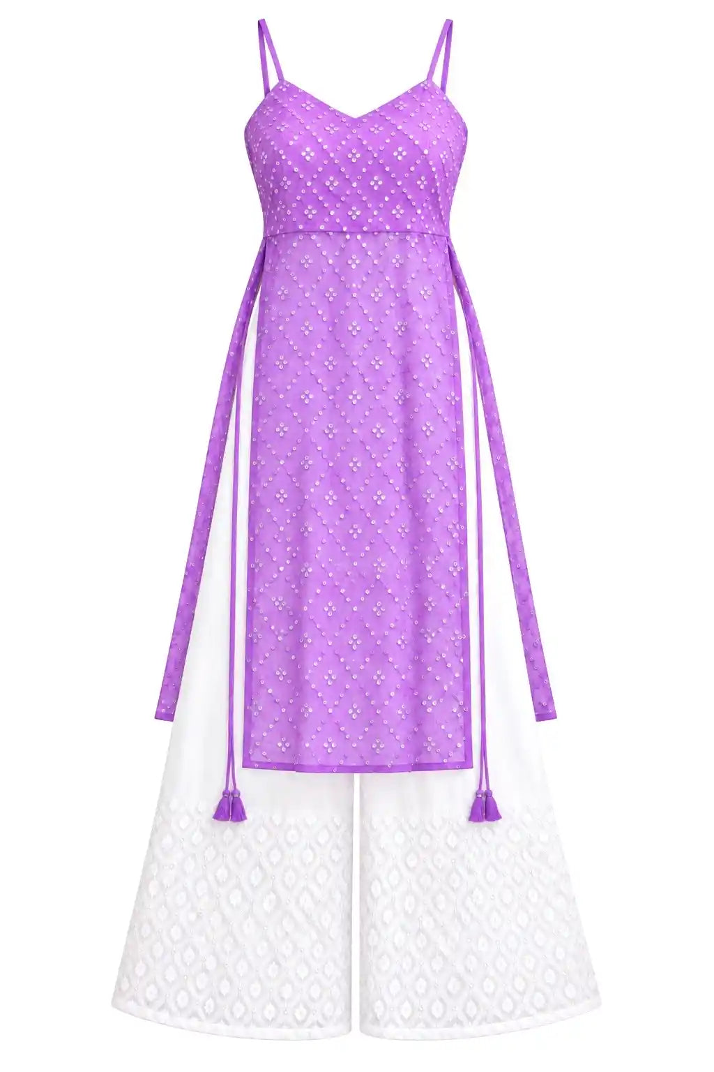 Gulnaz Lilac Hand Embellished Kurta