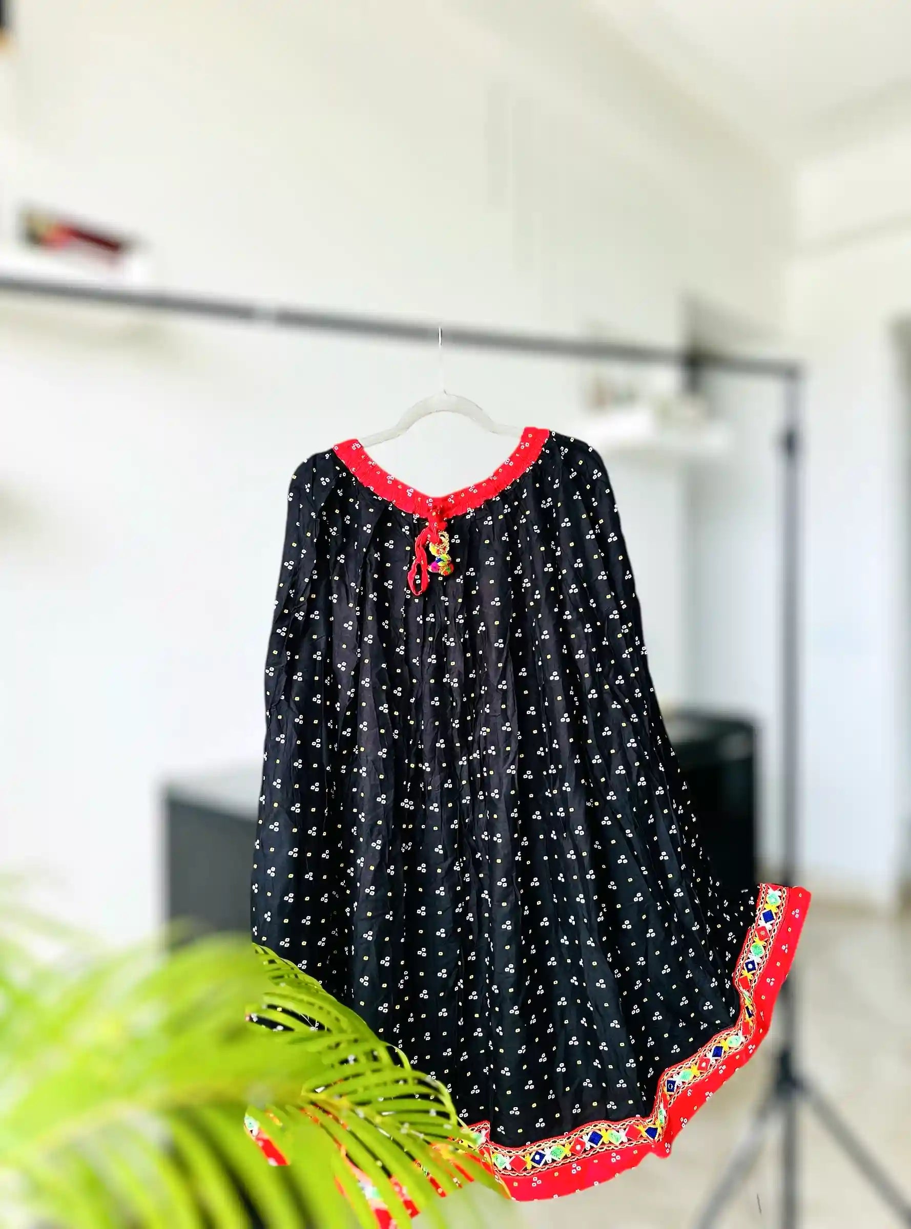 Black Bandhej Jaipuri Twirl Skirt - Passion for Fashion by Shivani