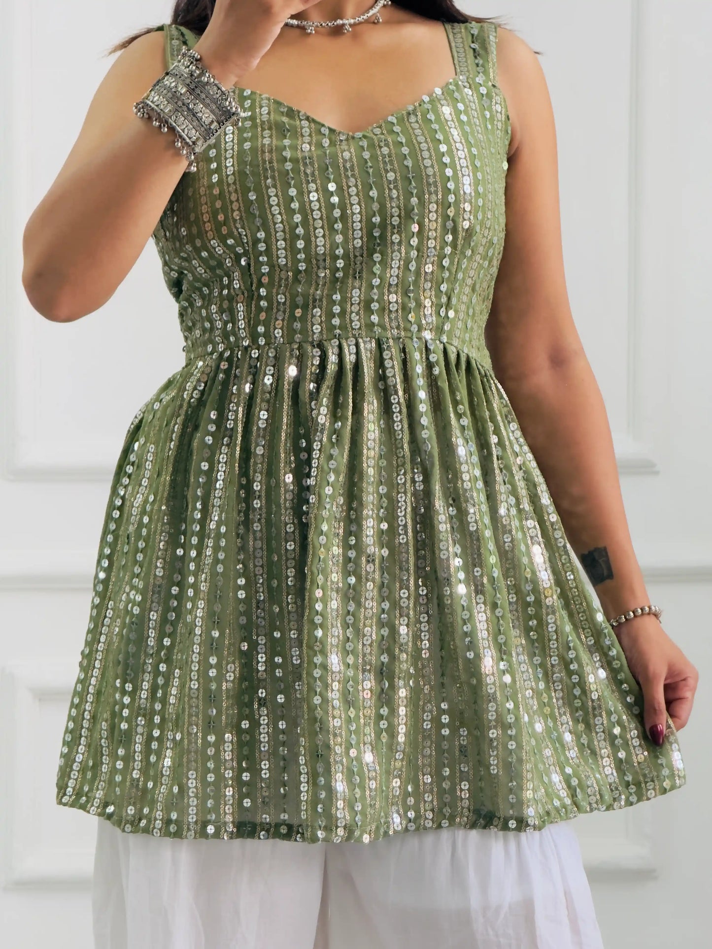 Emerald Spark Sequin Peplum