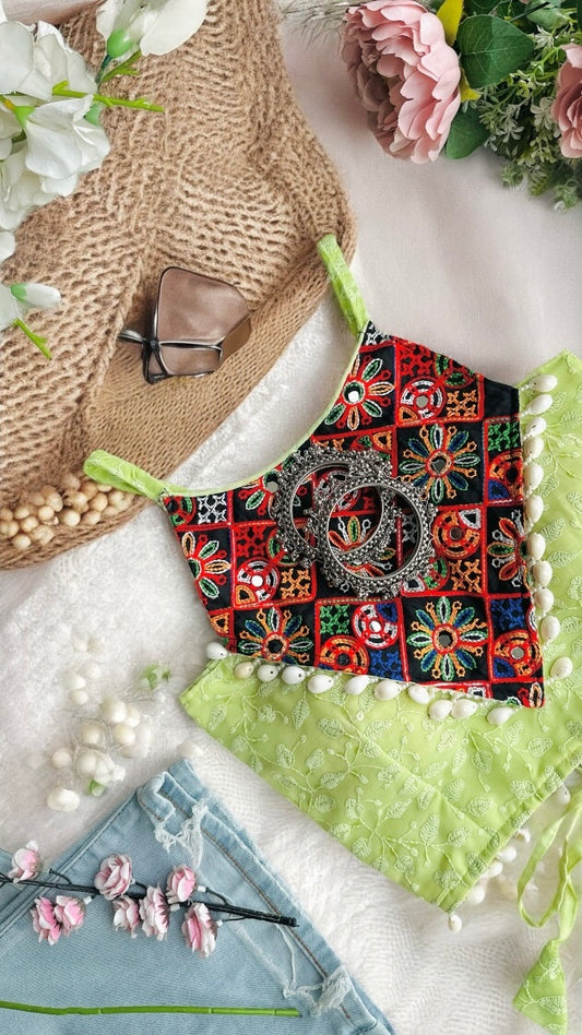 Green Gamti Navratri Denim Fit
