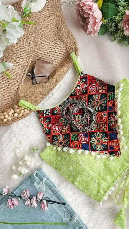 Green Gamti Navratri Denim Fit