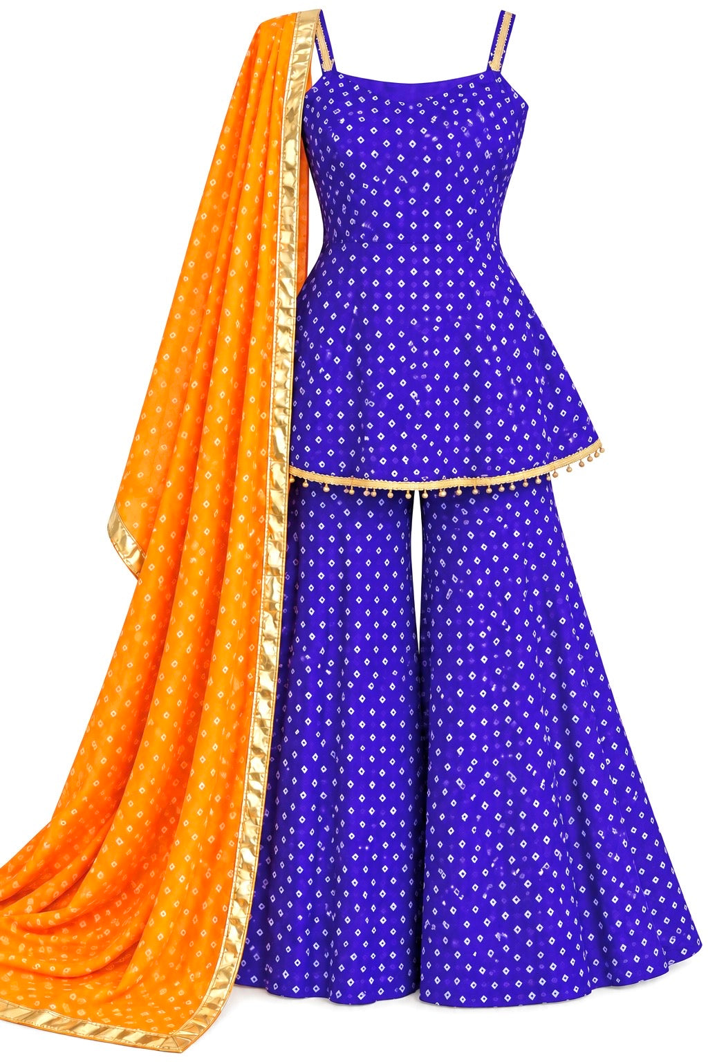 Purple Bandhej Gulnaz Meher Suit