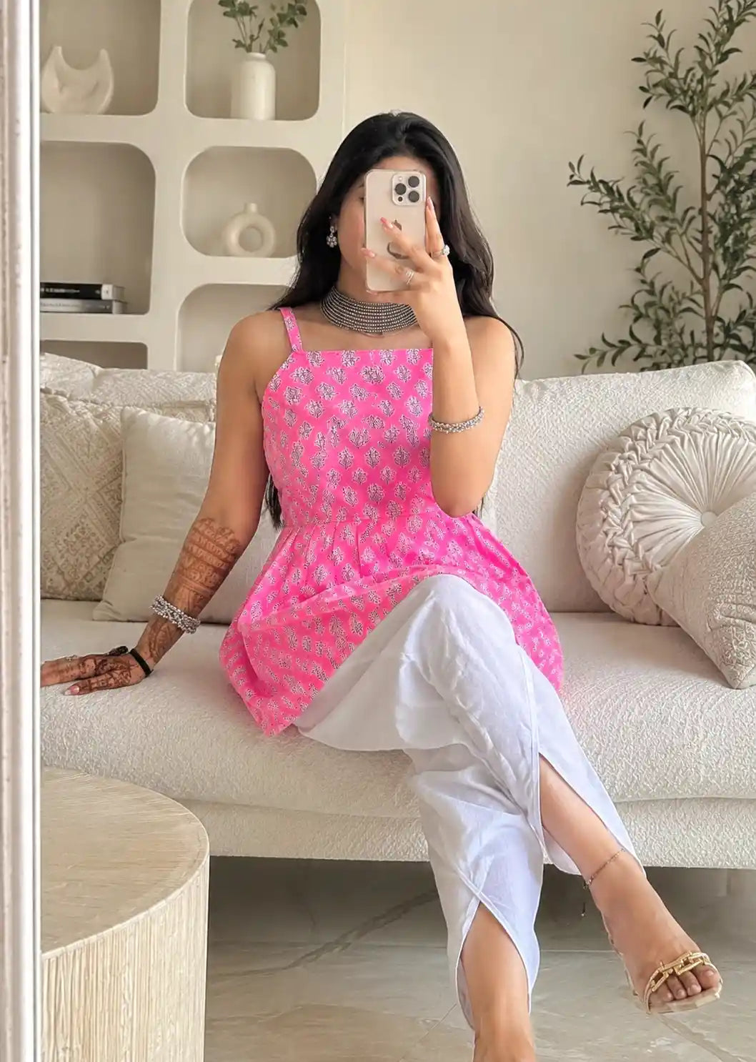 Pretty Pink Jaipuri Short Top
