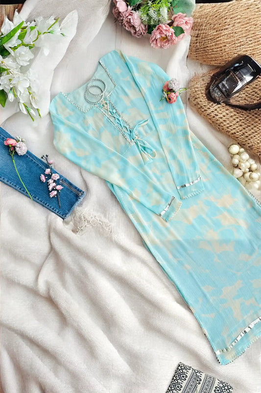 Tye Dye Georgette Dori Gulnaz Kurta